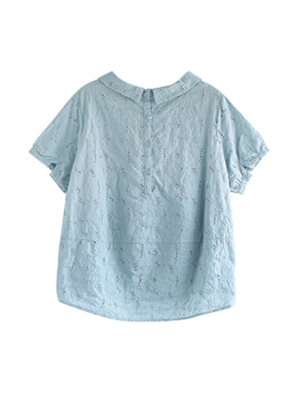 Artistic Retro Solid Hollow T-Shirt