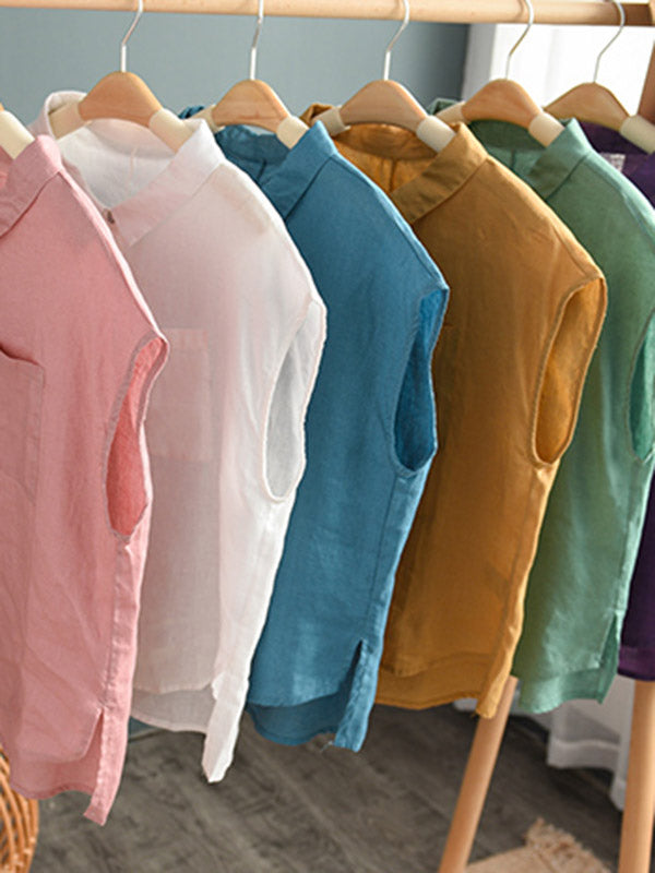 Original Solid Lapel Blouses&Shirts Tops