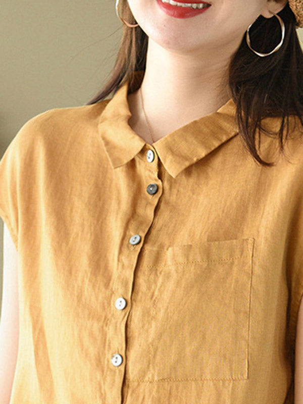 Original Solid Lapel Blouses&Shirts Tops