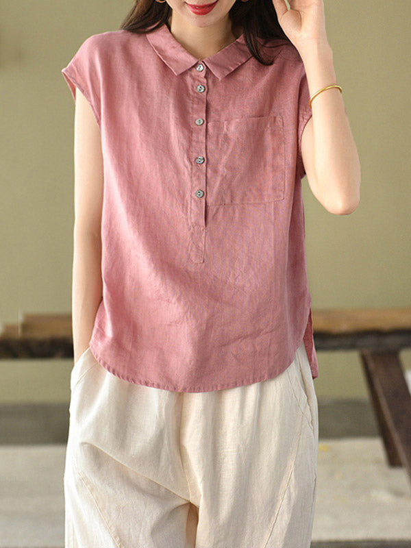 Original Solid Lapel Blouses&Shirts Tops