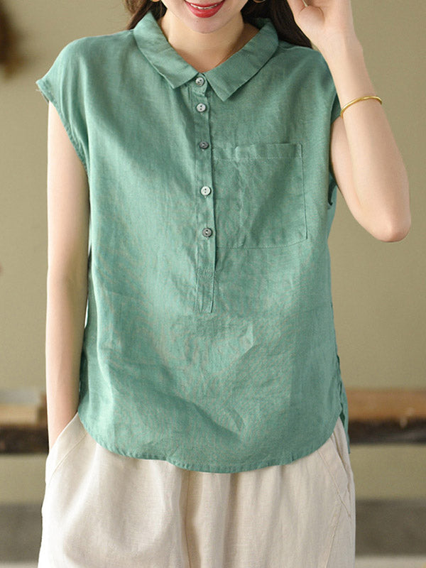 Original Solid Lapel Blouses&Shirts Tops