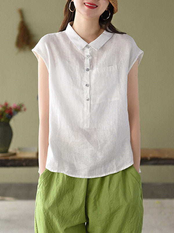 Original Solid Lapel Blouses&Shirts Tops