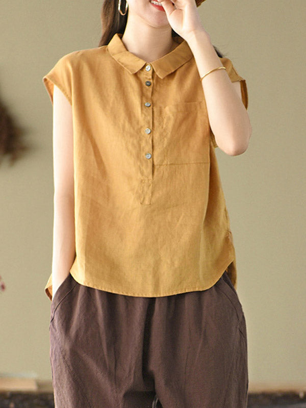 Original Solid Lapel Blouses&Shirts Tops