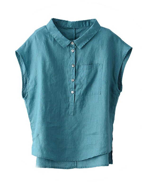 Original Solid Lapel Blouses&Shirts Tops