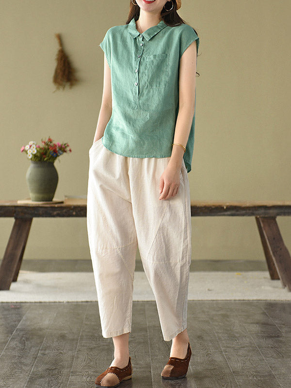 Original Solid Lapel Blouses&Shirts Tops