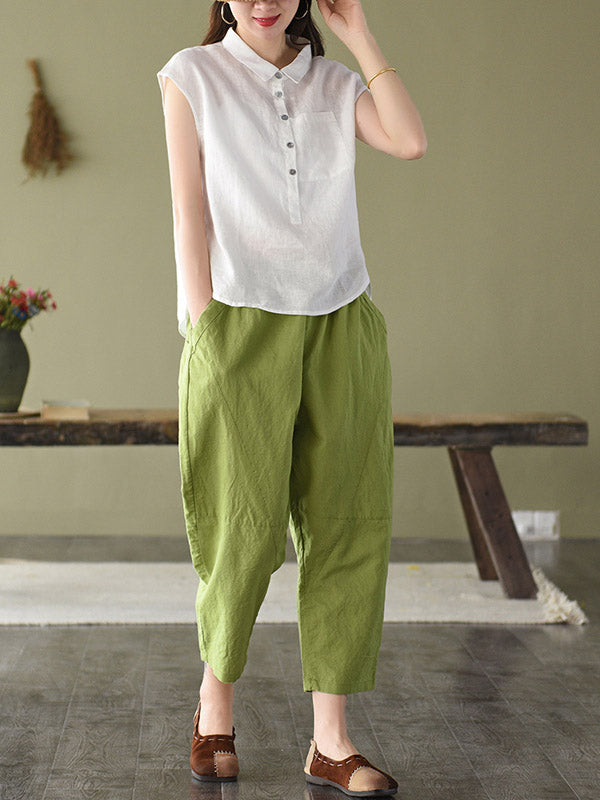 Original Solid Lapel Blouses&Shirts Tops