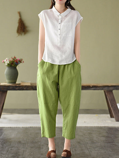 Original Solid Lapel Blouses&Shirts Tops