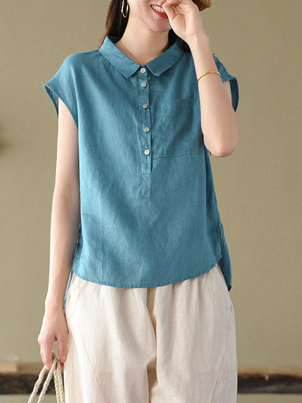 Original Solid Lapel Blouses&Shirts Tops