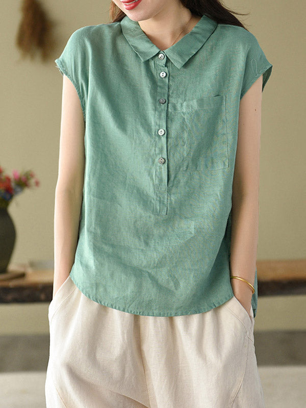 Original Solid Lapel Blouses&Shirts Tops