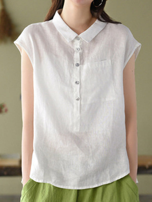 Original Solid Lapel Blouses&Shirts Tops