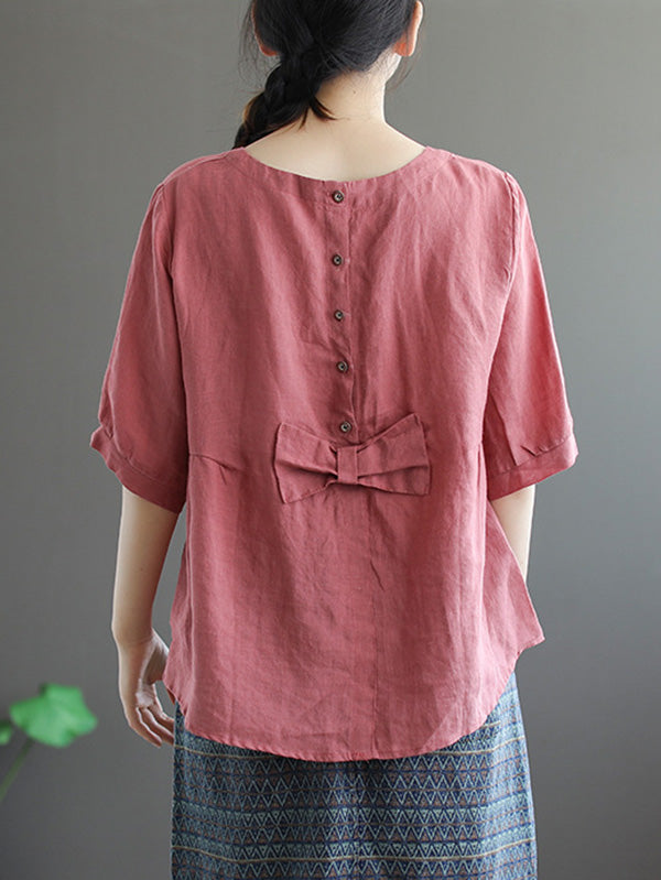 Artistic Retro Split-Joint Printed T-Shirts Tops