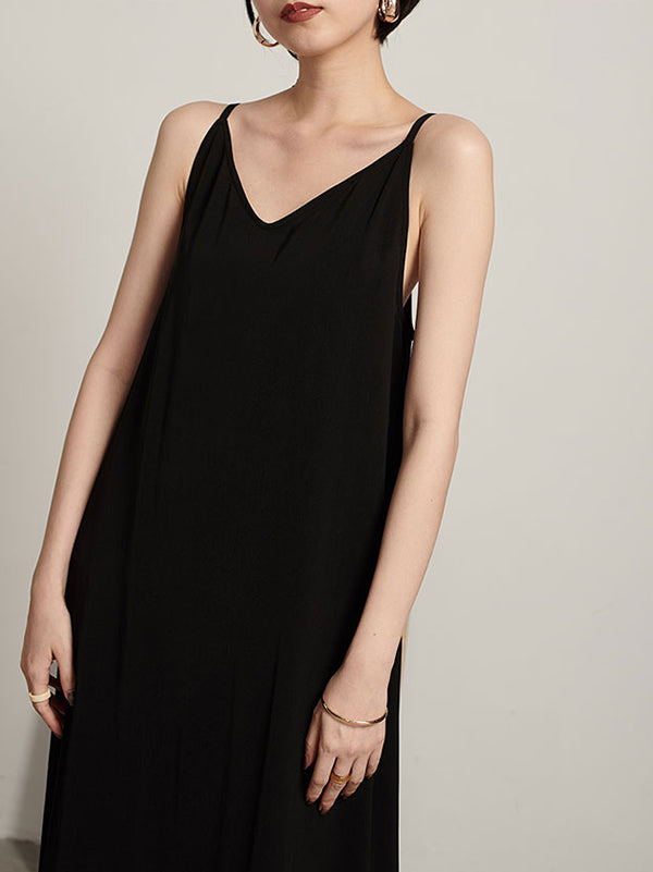 Original Solid Cropped Suspender Dress