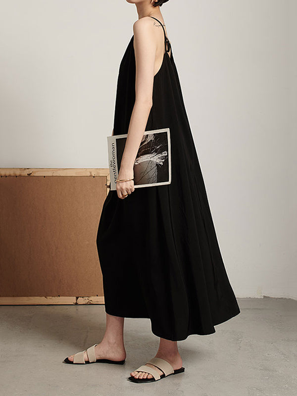 Original Solid Cropped Suspender Dress