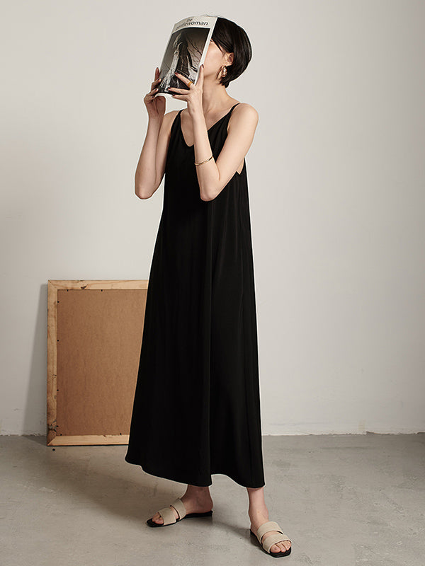 Original Solid Cropped Suspender Dress