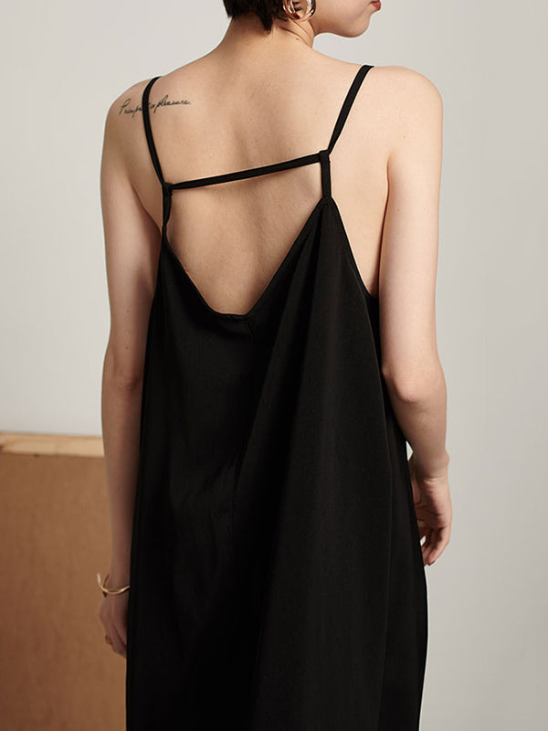 Original Solid Cropped Suspender Dress