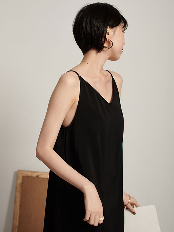 Original Solid Cropped Suspender Dress