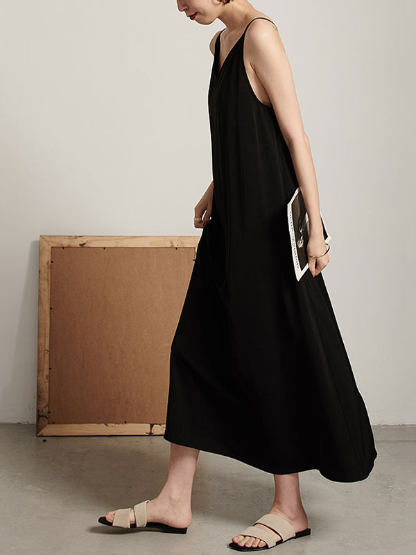 Original Solid Cropped Suspender Dress