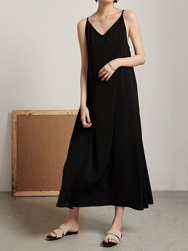 Original Solid Cropped Suspender Dress