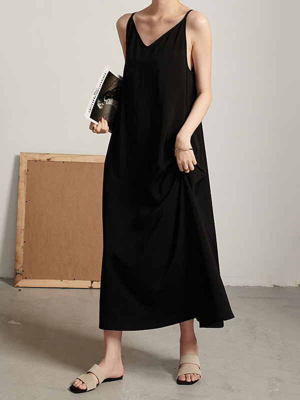 Original Solid Cropped Suspender Dress