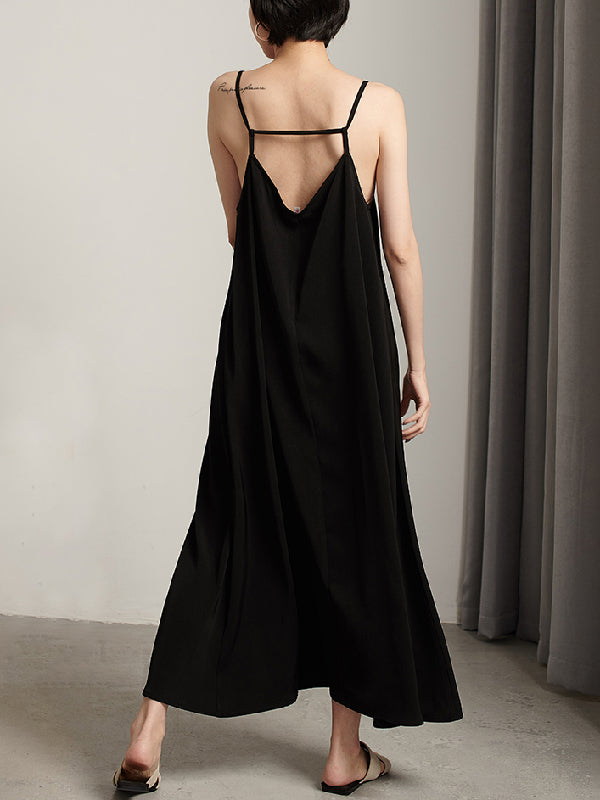 Original Solid Cropped Suspender Dress