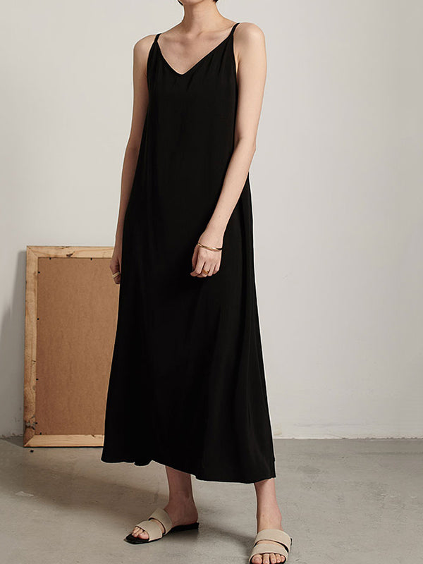 Original Solid Cropped Suspender Dress