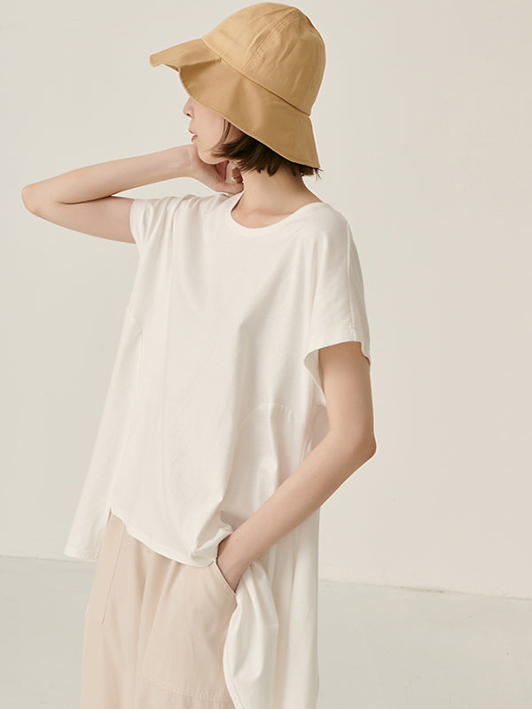 Original Solid Irregularity T-Shirts Tops