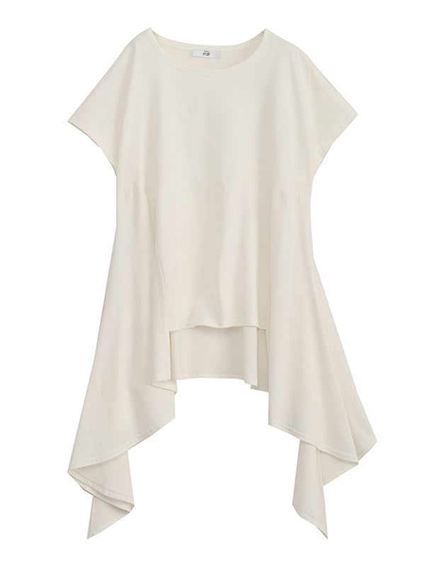 Original Solid Irregularity T-Shirts Tops