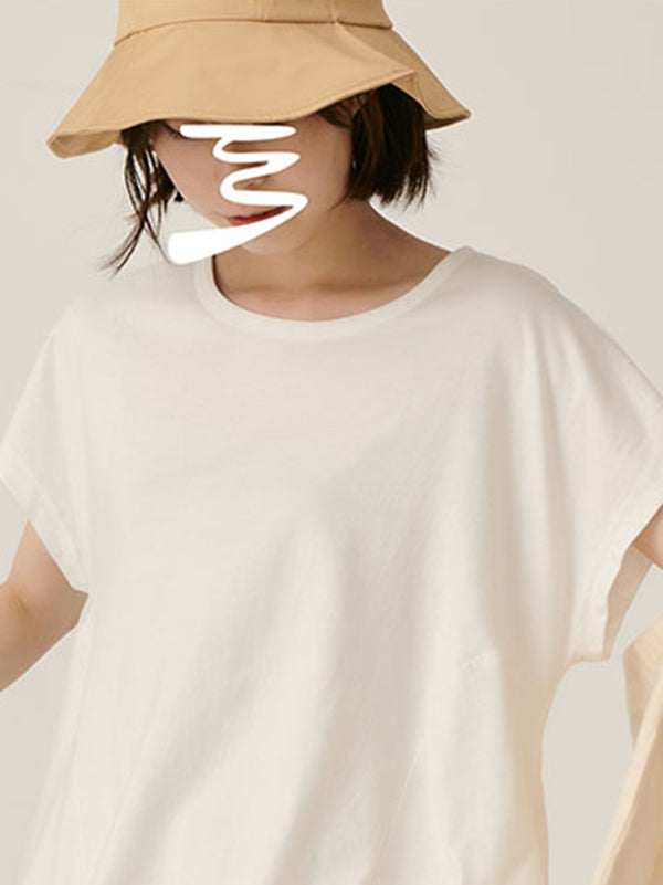 Original Solid Irregularity T-Shirts Tops