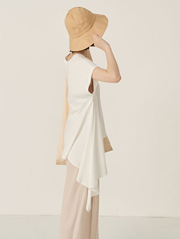 Original Solid Irregularity T-Shirts Tops