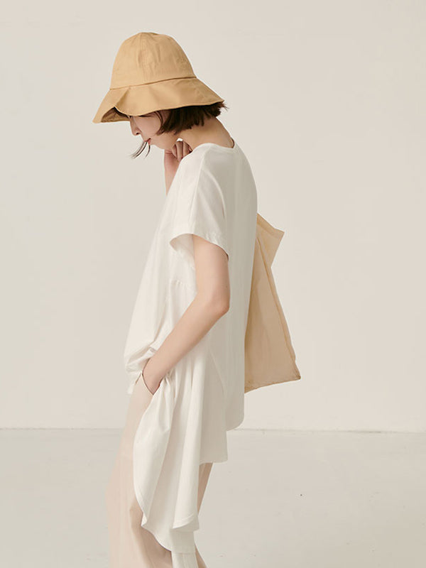 Original Solid Irregularity T-Shirts Tops