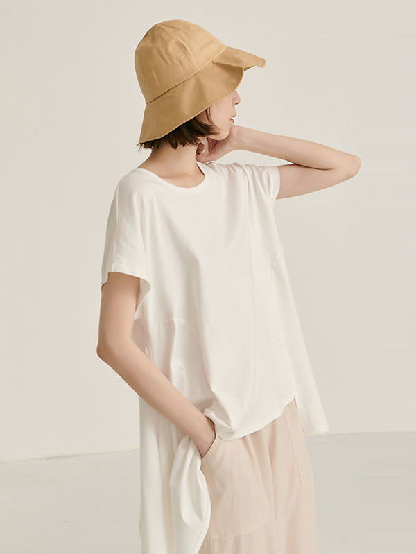 Original Solid Irregularity T-Shirts Tops