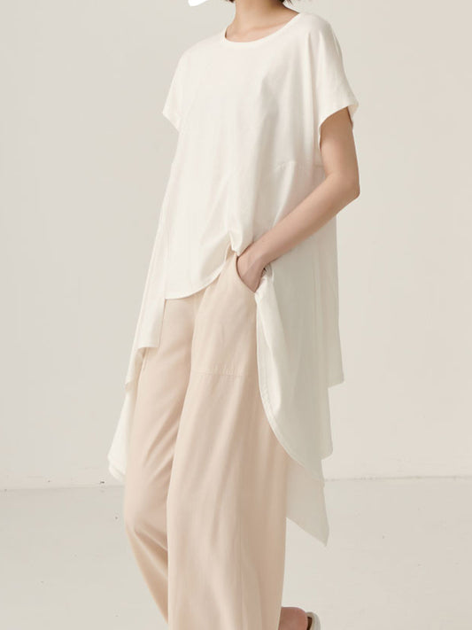 Original Solid Irregularity T-Shirts Tops