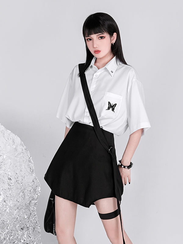 Original Butterfly Embroidery Shirt Blouse Tops