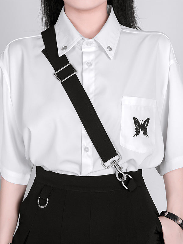 Original Butterfly Embroidery Shirt Blouse Tops