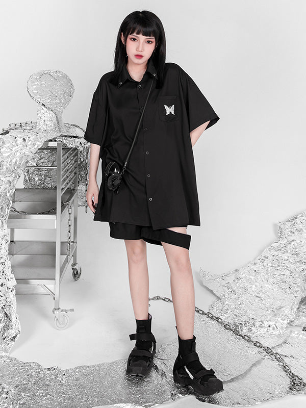 Original Butterfly Embroidery Shirt Blouse Tops