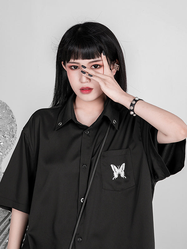 Original Butterfly Embroidery Shirt Blouse Tops