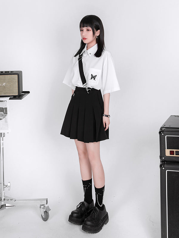 Original Butterfly Embroidery Shirt Blouse Tops