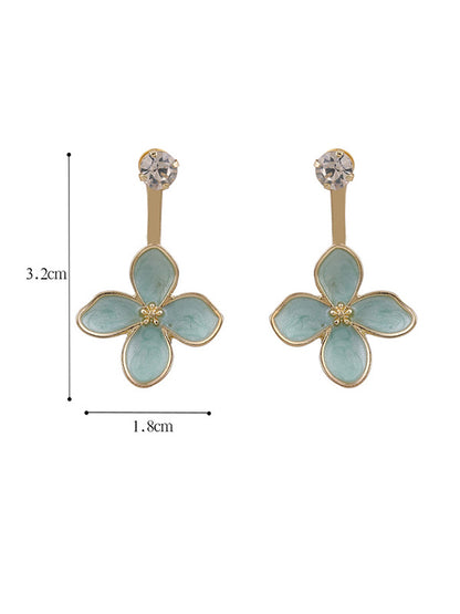 Fashion Floral Solid Shiny Earrings