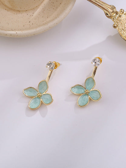 Fashion Floral Solid Shiny Earrings