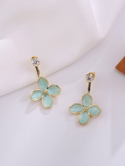 Fashion Floral Solid Shiny Earrings