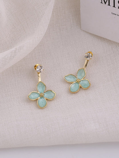 Fashion Floral Solid Shiny Earrings