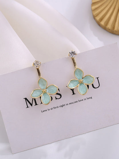 Fashion Floral Solid Shiny Earrings
