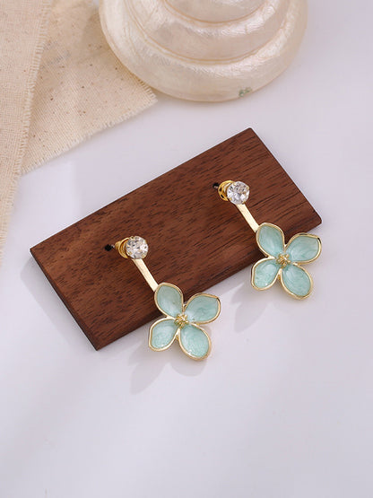 Fashion Floral Solid Shiny Earrings