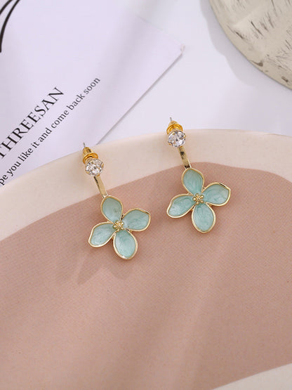 Fashion Floral Solid Shiny Earrings