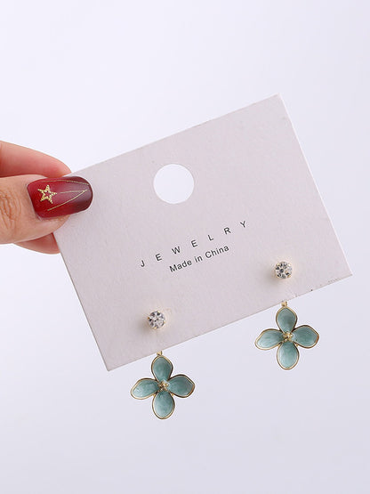 Fashion Floral Solid Shiny Earrings