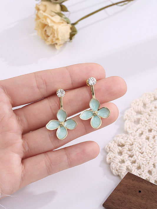 Fashion Floral Solid Shiny Earrings