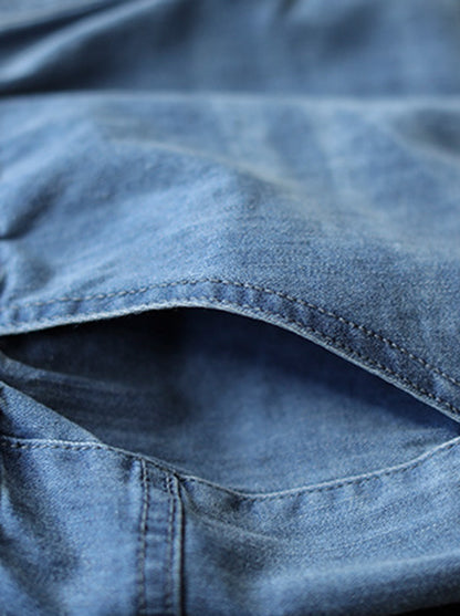 Original Embroidered Denim Capri-Pants