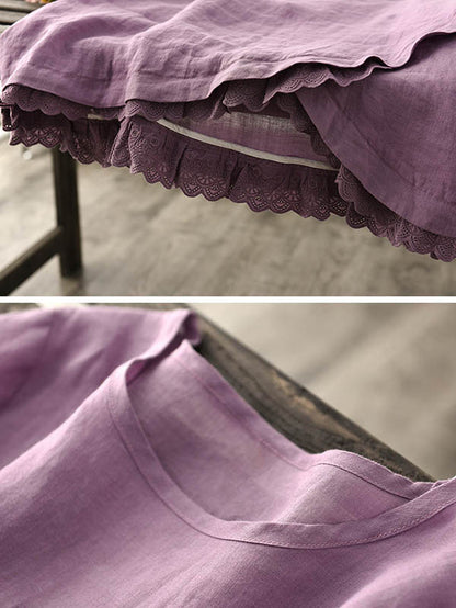 Original Solid T-Shirt & Wide Leg Shorts Suit
