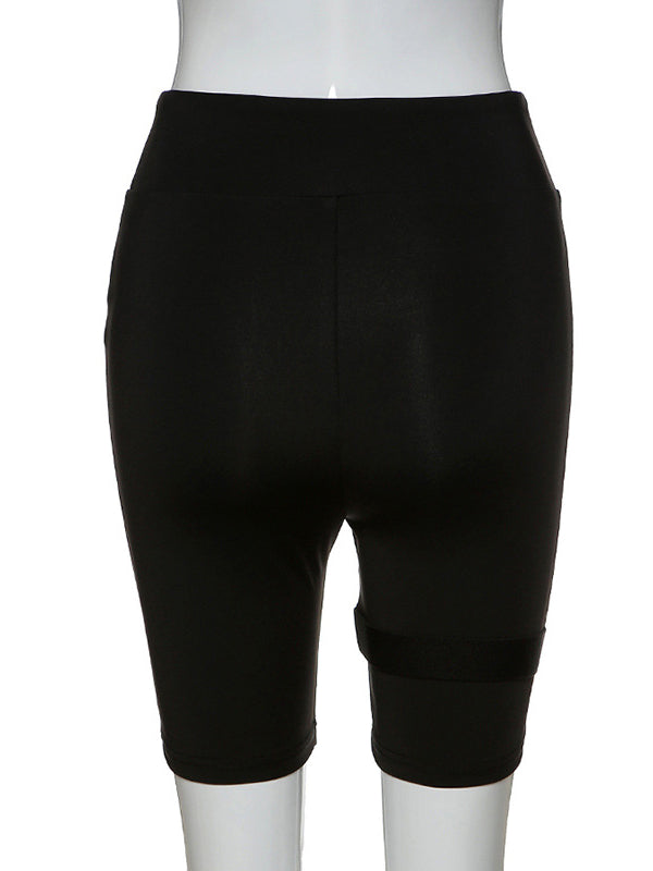 Casual Solid Color High-Waisted Shorts