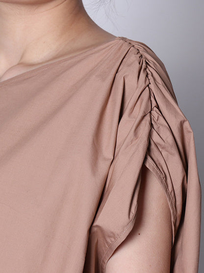 Original Solid Elasticity Waist Dress